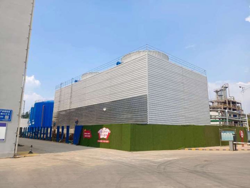 Square cross flow fiberglass cooling tower