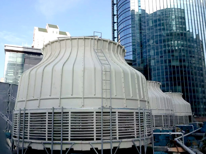 Circular fiberglass cooling tower