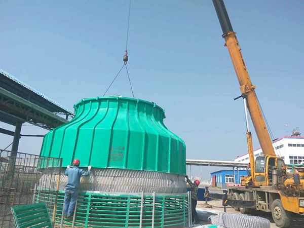 Circular fiberglass cooling tower case